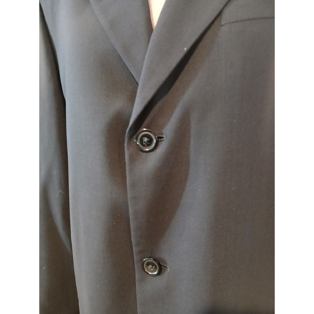 Made in Italy Black 100% Wool 3-Button Longline Blazer Jacket Size 40/33 - Picture 2 of 12